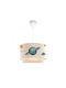 GloboStar Saturn Single-Light Kids Ceiling Pendant Light Fabric 8W E27 Socket White 30x70cm