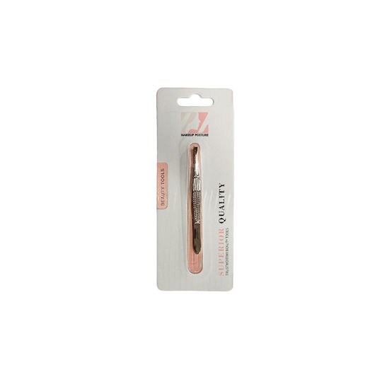 Beauty Salon Eyebrow Tweezer with Slanted Nose Gold