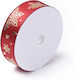 Christmas Satin Ribbon Snowflakes Burgundy 25mm 18 meters