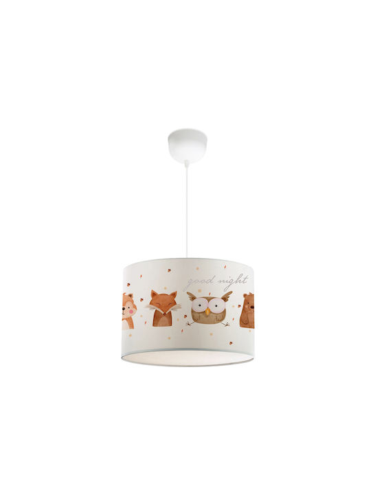 GloboStar Owl Einfaches Licht Kinderdeckenleuchte Deckenleuchte mit Fassung E27 Weiß 28x70cm