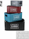 Set of 4 Metal Storage Boxes 19.6x13.8x9 24.8x16.6x11 29.5x19.5x13 35x23x15 Cm Urban Living 54128