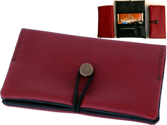Simona Leather Tobacco Pouch Burgundy Handmade with Cord