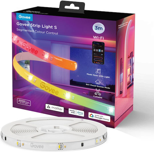 Govee Smart LED Strip Wi-Fi RGB Light 3m with Power Supply