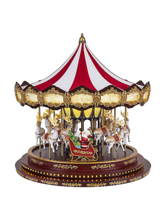 Carousel Χριστουγεννιάτικο Φωτιζόμενο Διακοσμητικό Καρουζέλ με Μουσική 42x42x42cm
