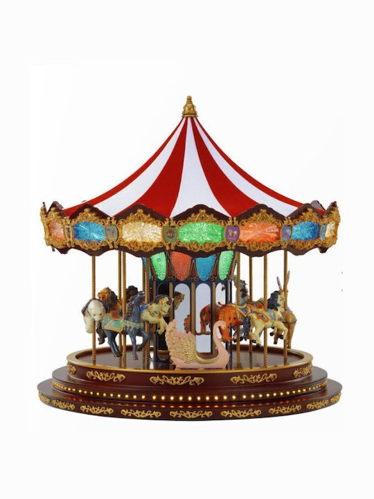 Carousel Χριστουγεννιάτικο Φωτιζόμενο Διακοσμητικό Καρουζέλ με Μουσική