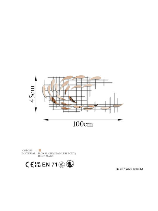 Sheen Wall Decor 891tnl2411 100x4x45cm Black-copper Wallity Metal