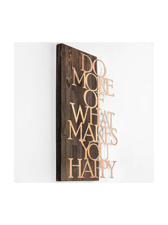 Διακοσμητικό Τοίχου Do More 899skl2237 42x58cm Walnut-copper Wallity Μέταλλο Ξύλο