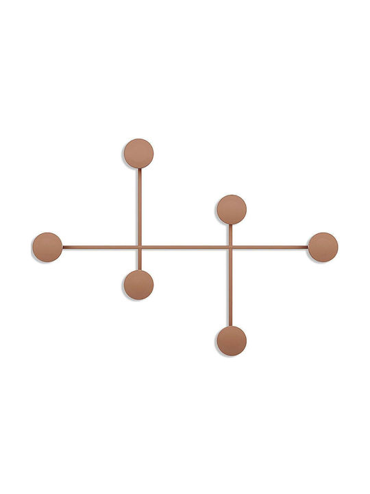 Κρεμάστρα Τοίχου 6 Θέσεων Dama 494pyt1141 82x60x10cm Copper Wallity Μέταλλο