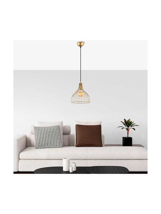 Opviq Cafu Pendant Light Yellow with Socket E27 25x25x123cm