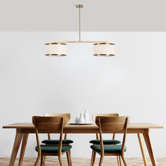 Opviq Beige Κρεμαστό Φωτιστικό Μπεζ Ράγα με Ντουί E27 100x30x37εκ.