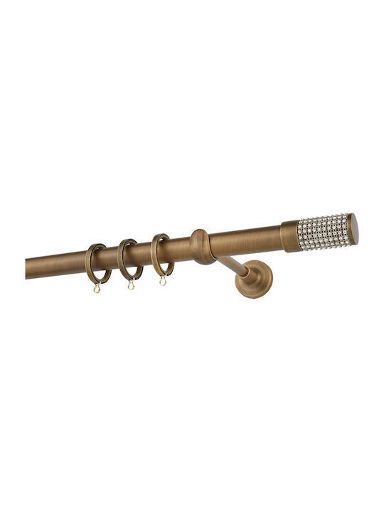 Zogometal Metal Curtain Pole E4133 Single Ø25mm 160cm Bronze
