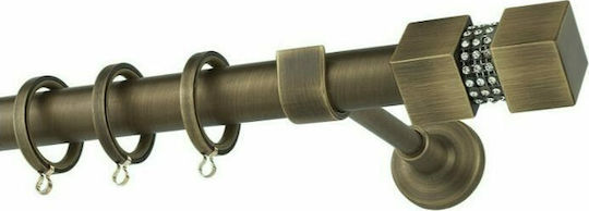 Zogometal Metallvorhangstange E4136 Einzeln Ø25mm 200cm Bronze