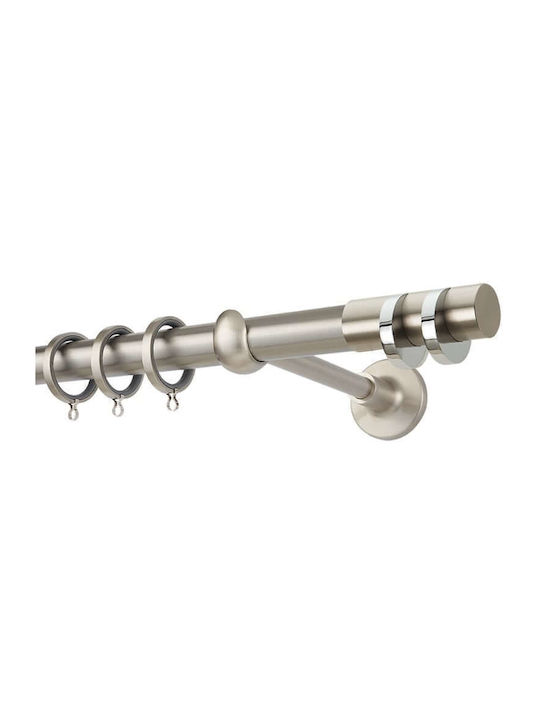 Метална единична корнизна тръба Zogometal Ø25mm 200cm сребриста Pr4118