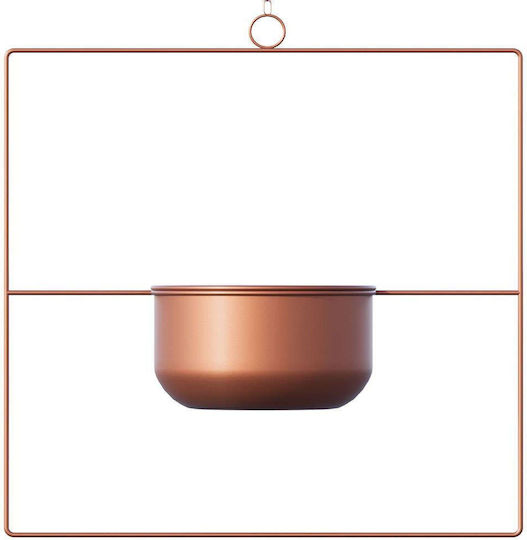 Aberto Design Висящи Саксия Металик Оранжев 40x40x40εκ.