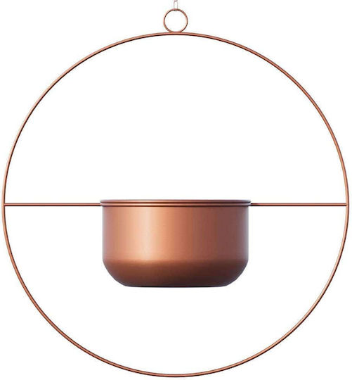 Aberto Design Висящи Саксия Металик Оранжев 40x40x40εκ.