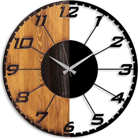 Linear Wall Clock 539tnl1143 56x3x56cm Walnut-black Wallity Metal Wood