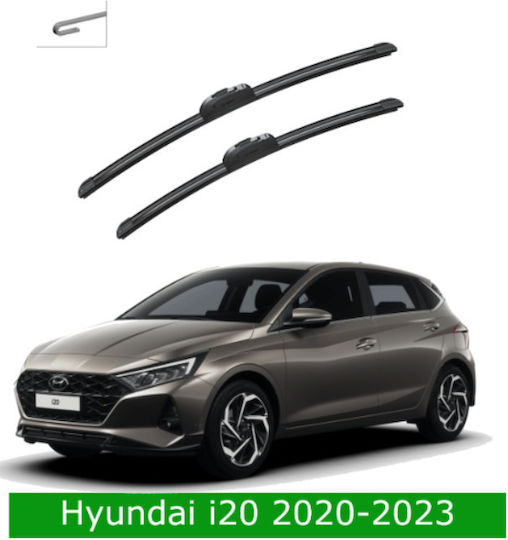 Front Wiper Blade Set Hyundai I20 2020-2023 R612s 600mm 400mm Bosch Aerotwin 3398000096 24" & 16" 2 Pieces