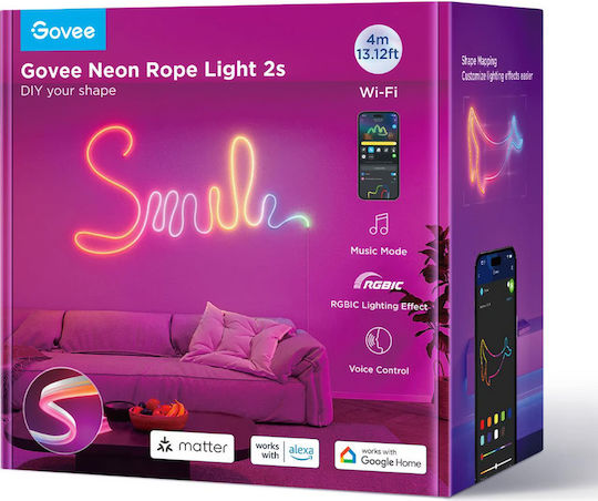 Govee Водоустойчива LED Лента 4м Неон Флекс