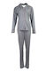 Sorrisino Winter Women's Pyjama Set Cotton Gray