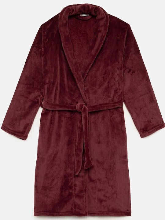 Minerva Winter Women's Fleece Robe Bordeaux