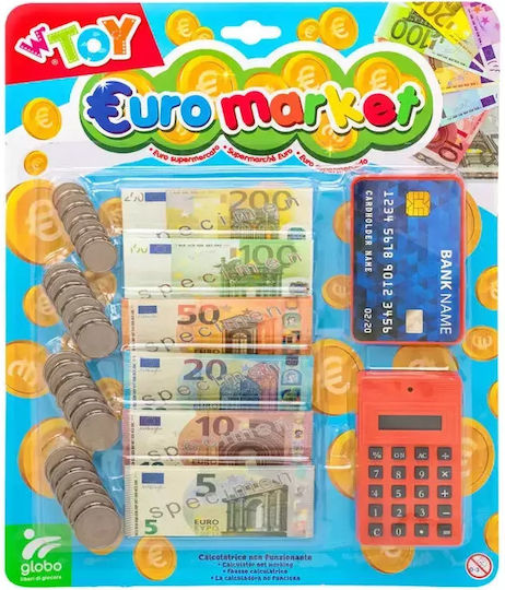 Globo Set Banknoten Münzen Karte & Taschenrechner 3+ Jahre