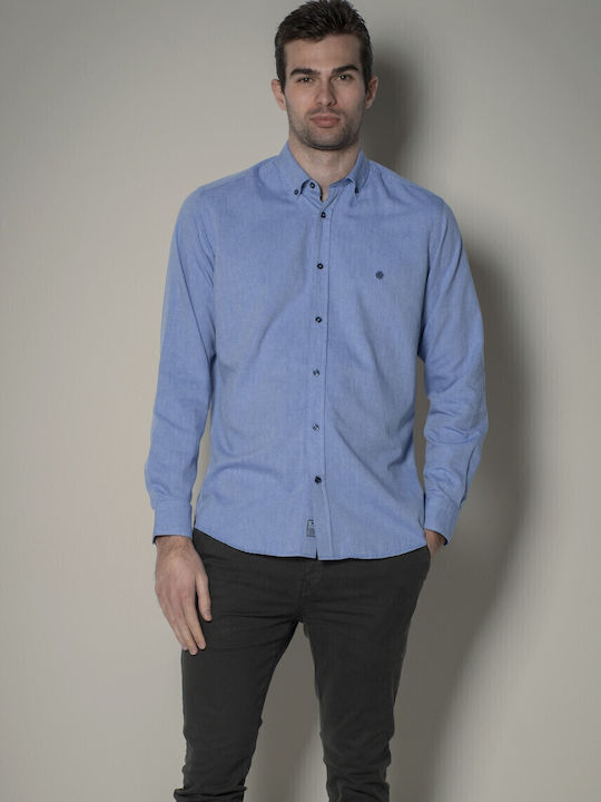 Dors Long-sleeved Cotton Shirt Light Blue