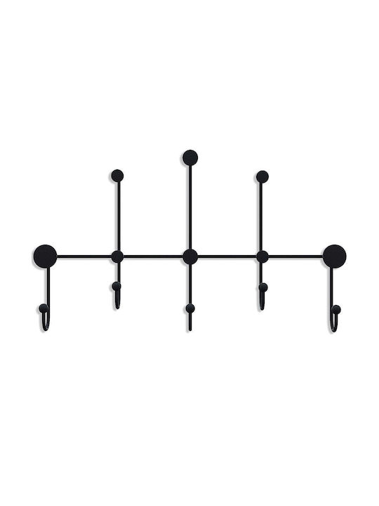 Κρεμάστρα Τοίχου 13 Θέσεων Iyon 494pyt1128 80x45x10cm Black Wallity Μέταλλο