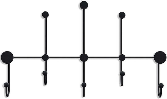 Wall Hanger 13 Positions Iyon 494pyt1128 80x45x10cm Black Wallity Metal