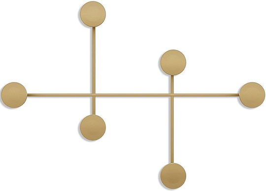 Κρεμάστρα Τοίχου 6 Θέσεων Dama 494pyt1133 82x60x10cm Gold Wallity Μέταλλο Κρεμάστρα Τοίχου 6 Θέσεων Dama 494pyt1133 82x60x10cm Gold Wallity Μέταλλο