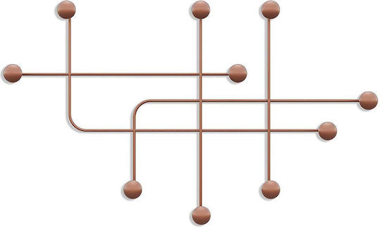 Samara 10-Position Wall Hanger 494pyt1142 107x64x10cm Copper Wallity Metal Samara 10-Position Wall Hanger 494pyt1142 107x64x10cm Copper Wallity Metal