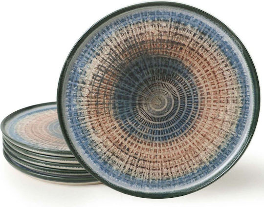 Hermia Farfurie joasă Ceramică Multicolor cu Diametru 28cm 6buc