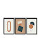 Κάδρα Σετ 3τμχ 122rmf1129 38x53cm Multi Wallity Κάθετοι Mdf Ξύλο