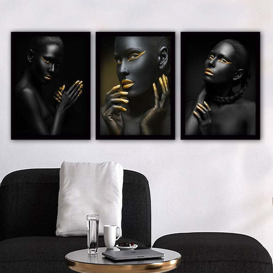 Rahmen-Set 3er 364lul1422 35x45cm Multi Wallity Vertikal Kunststoff MDF