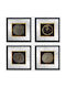 Κάδρα Σετ 4τμχ 977alp4109 32x32cm Black-gold Wallity Τετράγωνοι Ξύλο Γυαλί