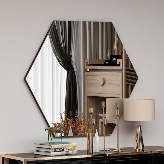 Zeo Wall Mirror 116sam1121 70x2.2x60cm Black Hanah Home MDF