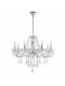 Light Prestige Hängelampe Transparent mit Kristallen für Fassung E14, E.14 48x66x66cm.
