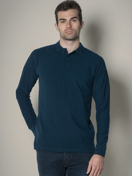 Dors Polo Langarmbluse Petrol Blue