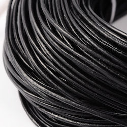Δερμάτινο Κορδόνι Μαύρο 1.5mm 10 Μέτρα