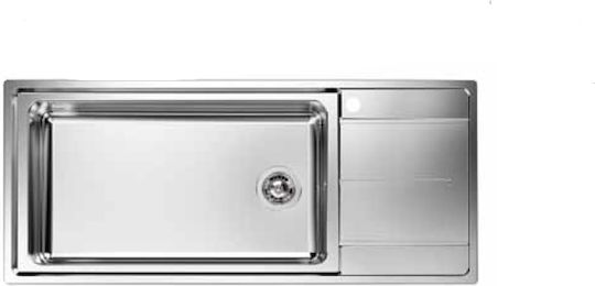 Kolossos 3219052 Chiuvetă Bucătărie Drop-In Dreapta Din Granit Lichid M116xL50cm Gri