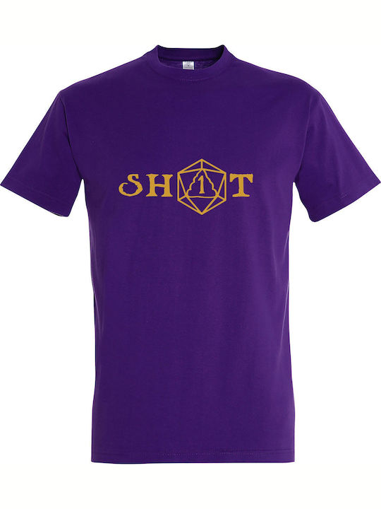 T-shirt Unisex " Shit 1 D20 Critical Fail Dice Dnd Dungeons Dragons " Dark Purple