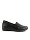 Leather Women's Moccasins in Black Color