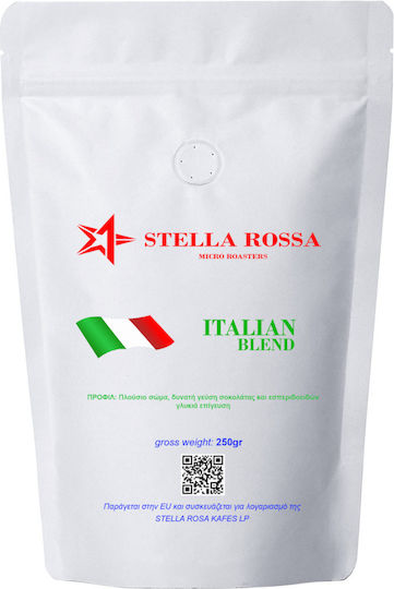 Stella Rossa Micro Roasters Espresso Coffee – Blend Italy 250 Gr Ground Coffee