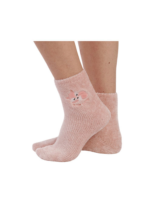 Noidinotte Women's Solid Color Socks Powder