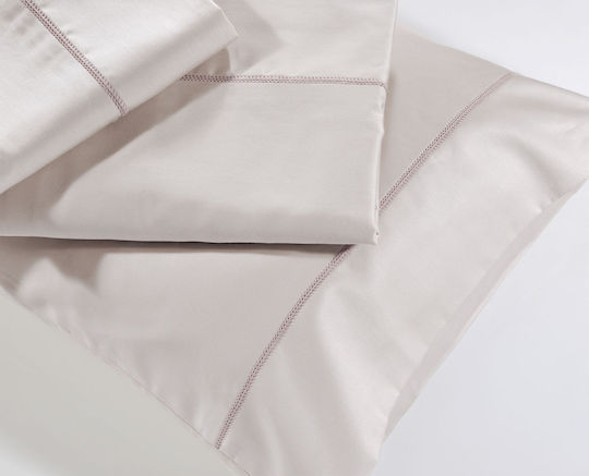 Kissenbezüge Down Town Unifarben S250/19 Weiches Rosa Baumwollsatin Paar 52 x 75