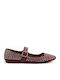 Wildleder Damen Ballerinas in Rot Farbe