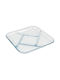 Keskor Glass Dessert Divided Serving Plate with 5 Positions Transparent 25x25x2.5cm