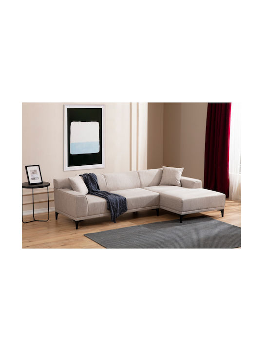 Petra Ecke Sofa mit Rechte Ecke Beige 250x145x69cm