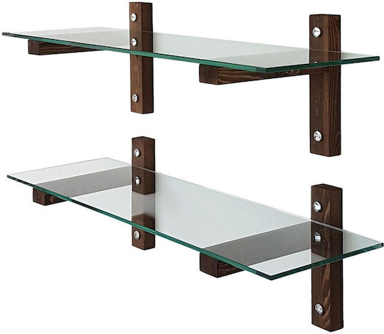 Ράφια Walnut (2τμχ) 85x25x25εκ.