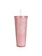 Tpster Wasserbrille Kunststoff Rosa mit Strohhalm 720ml