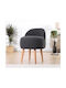 Rufmee Bouclé Hocker 209flf1153 48x42x47cm Dunkelgrau-natur